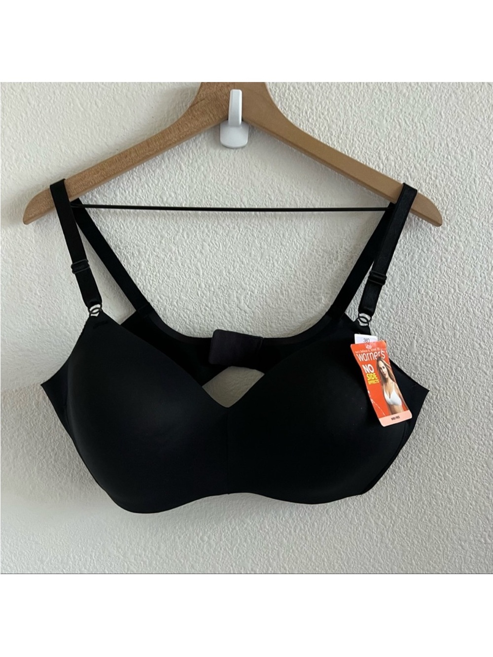 Warners No Side Effects black wireless light pad bra Sz 38B